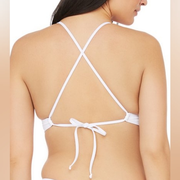 La Blanca Macrame Solids Tie Back Halter Bra Swim Top - Picture 10 of 11